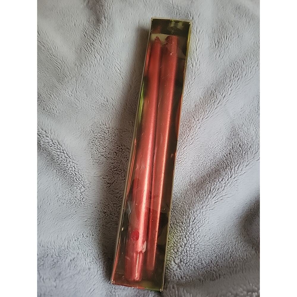 Red Metallic 12" tapers set of 2 candles luminessence in box
